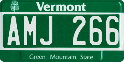 VT license plate AMJ266