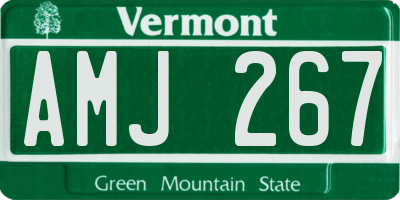 VT license plate AMJ267