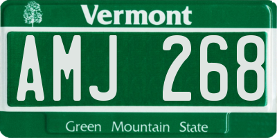 VT license plate AMJ268
