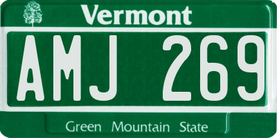 VT license plate AMJ269