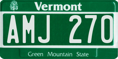 VT license plate AMJ270
