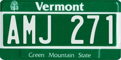 VT license plate AMJ271