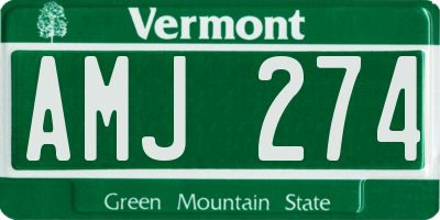 VT license plate AMJ274