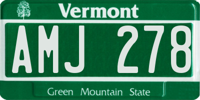 VT license plate AMJ278