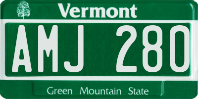 VT license plate AMJ280