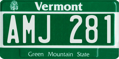 VT license plate AMJ281
