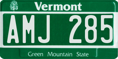 VT license plate AMJ285