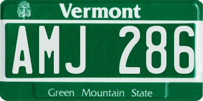 VT license plate AMJ286