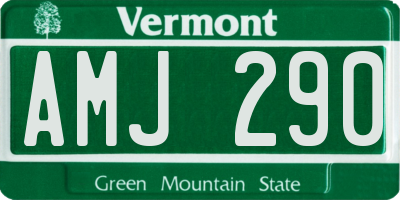 VT license plate AMJ290