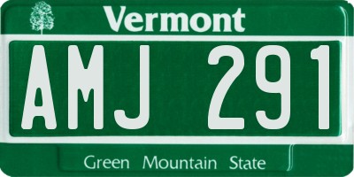 VT license plate AMJ291