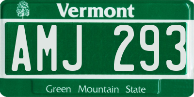 VT license plate AMJ293