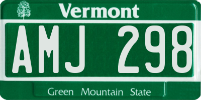 VT license plate AMJ298