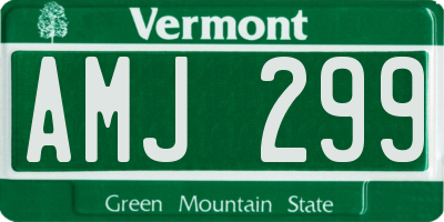 VT license plate AMJ299