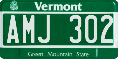 VT license plate AMJ302