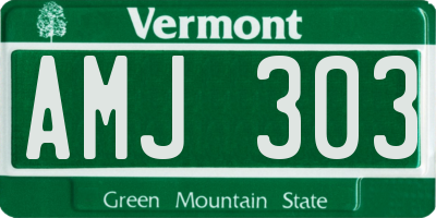 VT license plate AMJ303