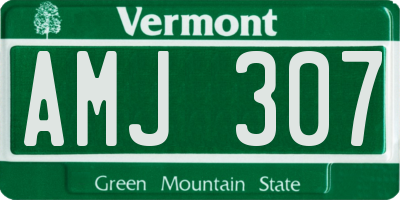 VT license plate AMJ307