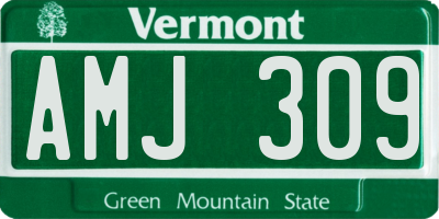VT license plate AMJ309