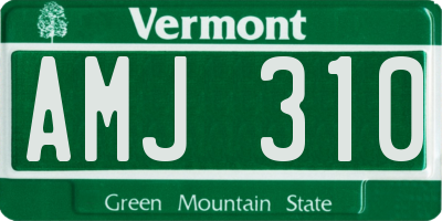 VT license plate AMJ310