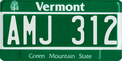 VT license plate AMJ312
