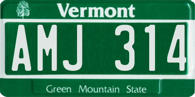 VT license plate AMJ314