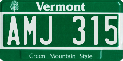 VT license plate AMJ315