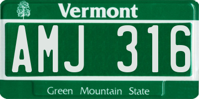 VT license plate AMJ316