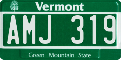 VT license plate AMJ319