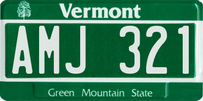 VT license plate AMJ321