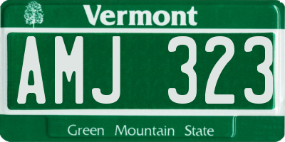 VT license plate AMJ323