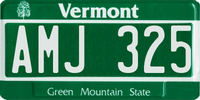 VT license plate AMJ325