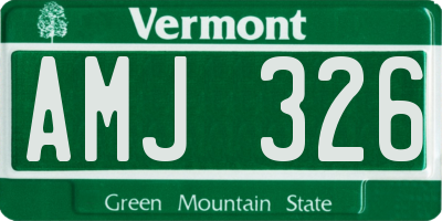 VT license plate AMJ326