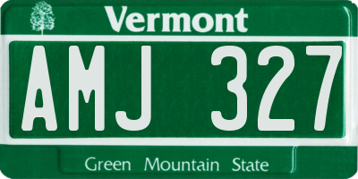 VT license plate AMJ327