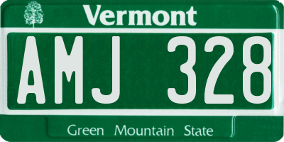 VT license plate AMJ328