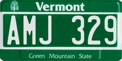 VT license plate AMJ329