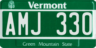VT license plate AMJ330