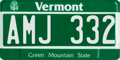 VT license plate AMJ332
