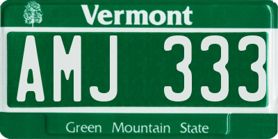 VT license plate AMJ333