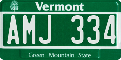 VT license plate AMJ334