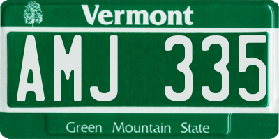 VT license plate AMJ335