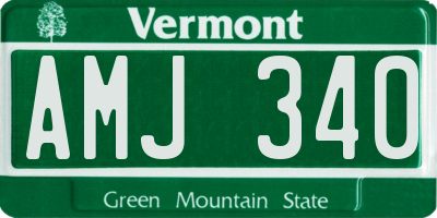 VT license plate AMJ340
