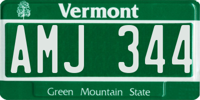 VT license plate AMJ344