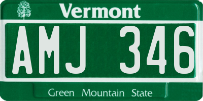 VT license plate AMJ346