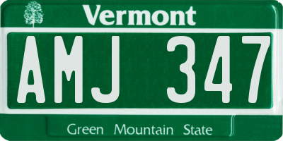 VT license plate AMJ347