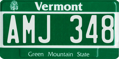 VT license plate AMJ348