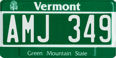 VT license plate AMJ349