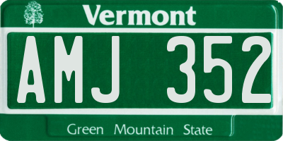 VT license plate AMJ352