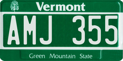 VT license plate AMJ355