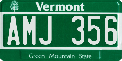 VT license plate AMJ356