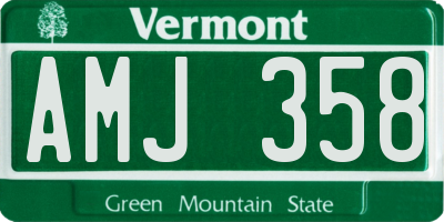 VT license plate AMJ358