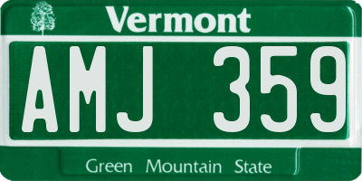 VT license plate AMJ359